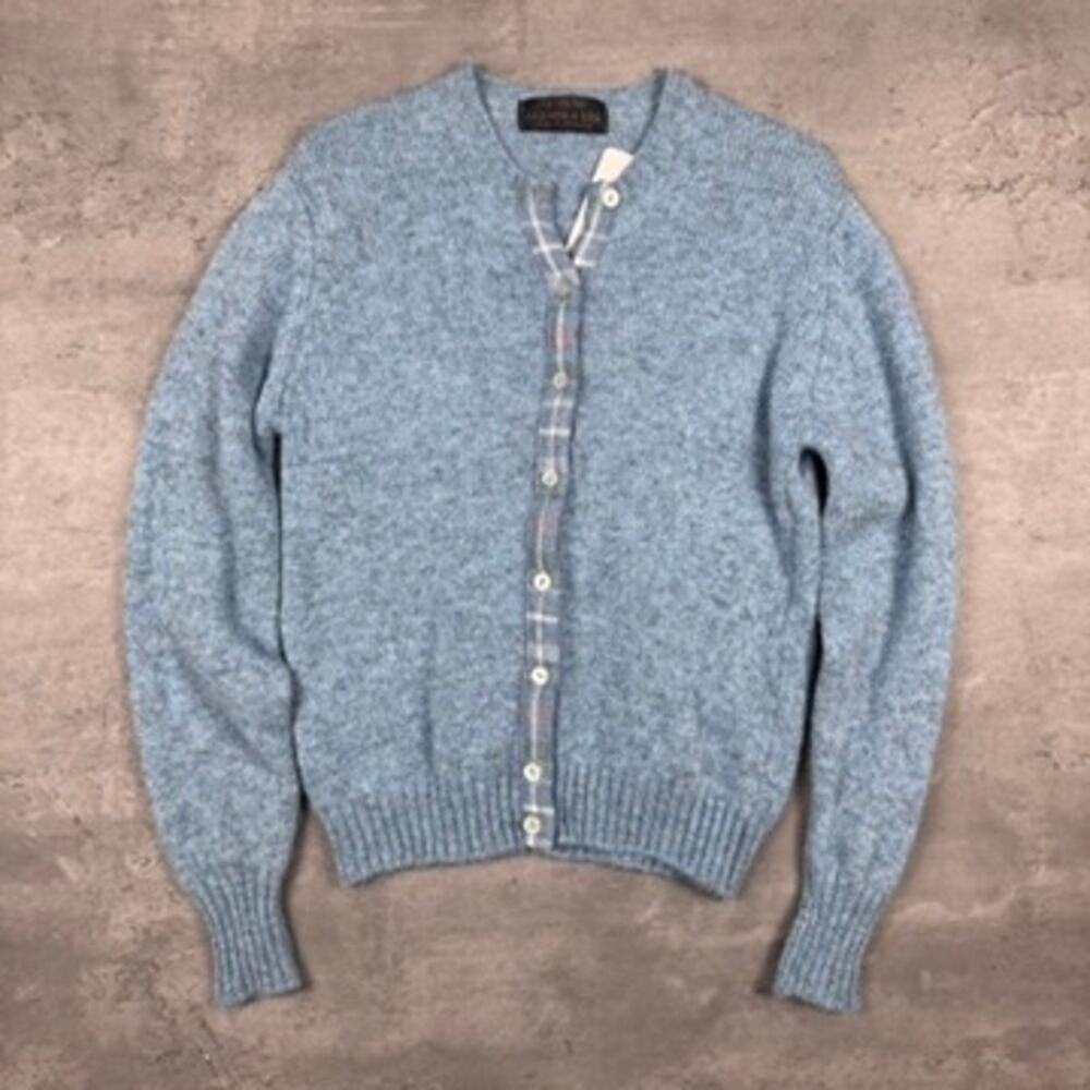 Vintage Glenisla Ltd Scotland Blue Wool Cardigan Sweater